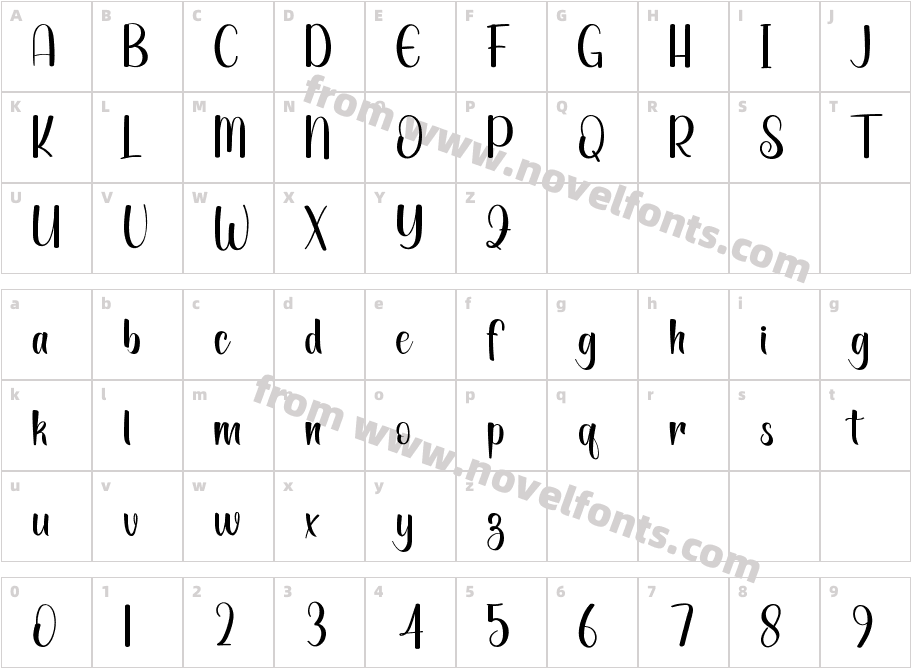 Simple Autography RegularCharacter Map