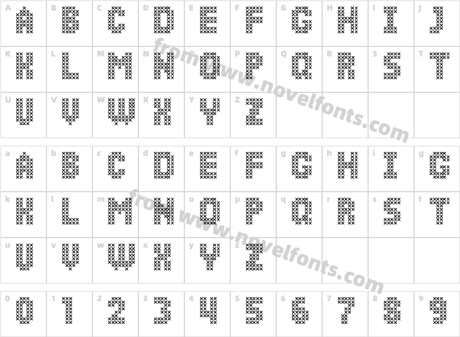 Simple StitchCharacter Map