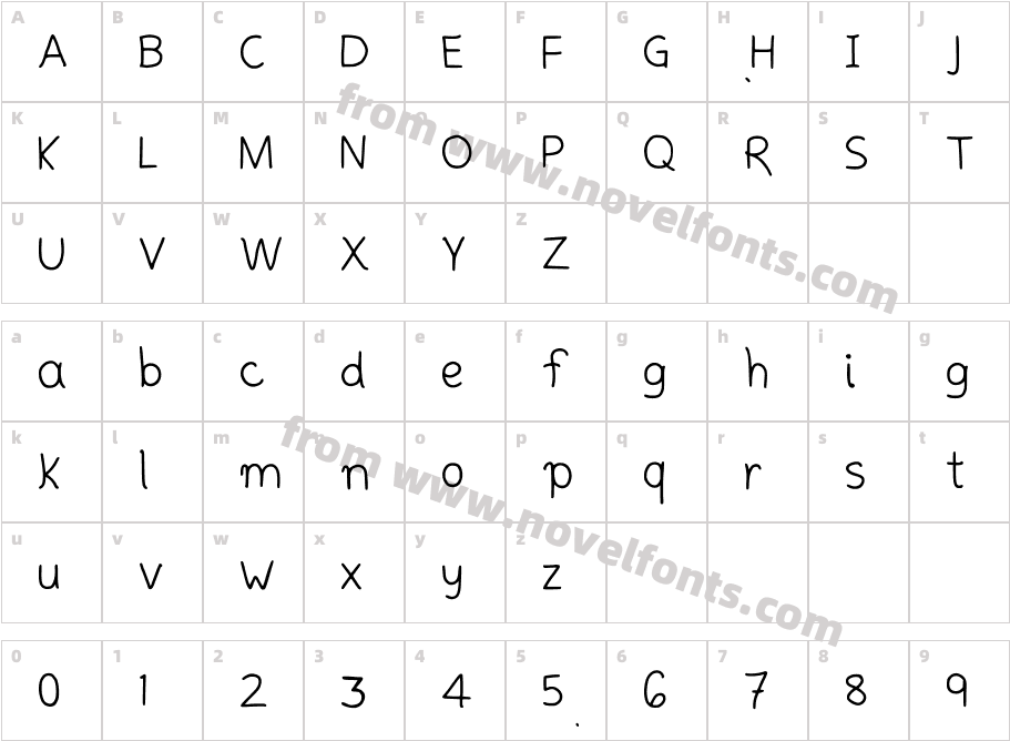 Simplehandwritting RegularCharacter Map