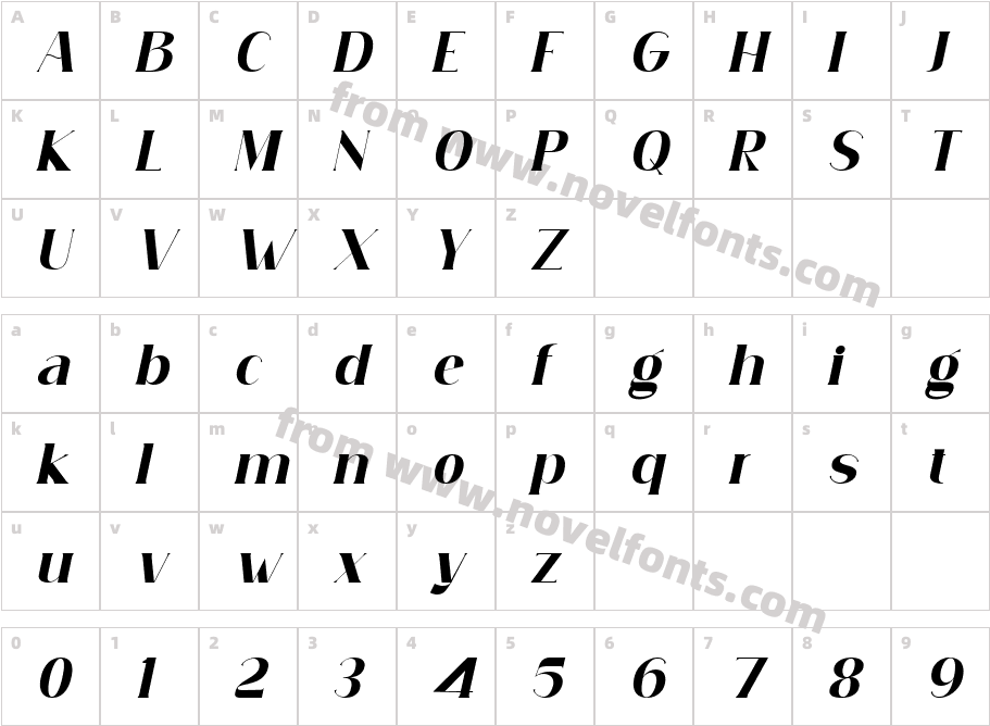 Simply Conception Bold ItalicCharacter Map