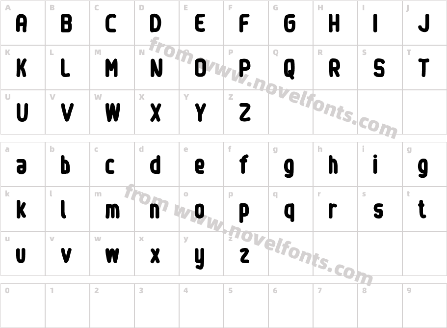 Sinewy Personal Use OnlyCharacter Map