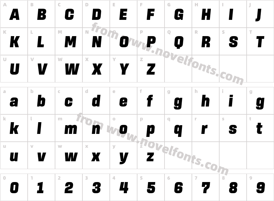 Sinter Ultra ItalicCharacter Map