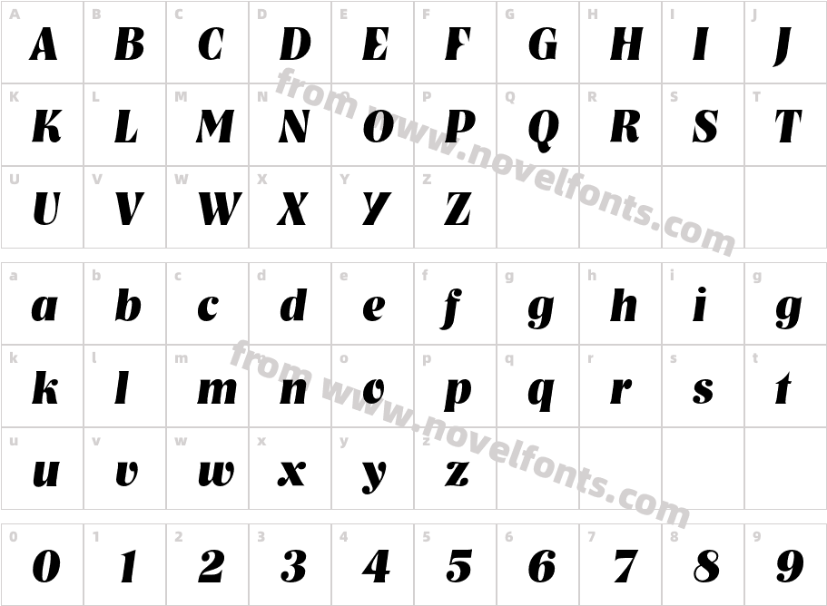 NashvilleEF-BoldItalicCharacter Map