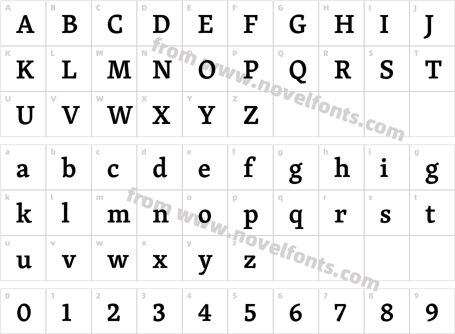 Skolar Latin SemiboldCharacter Map