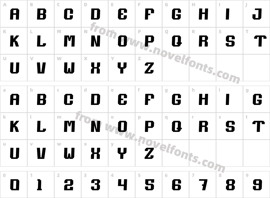Slakers RegularCharacter Map