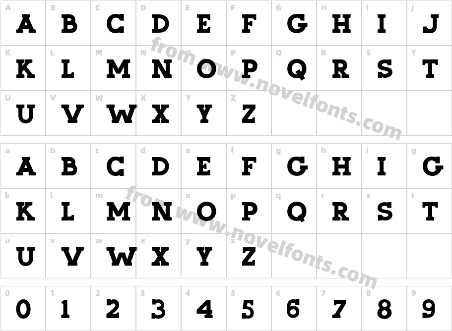 Slathers BoldCharacter Map