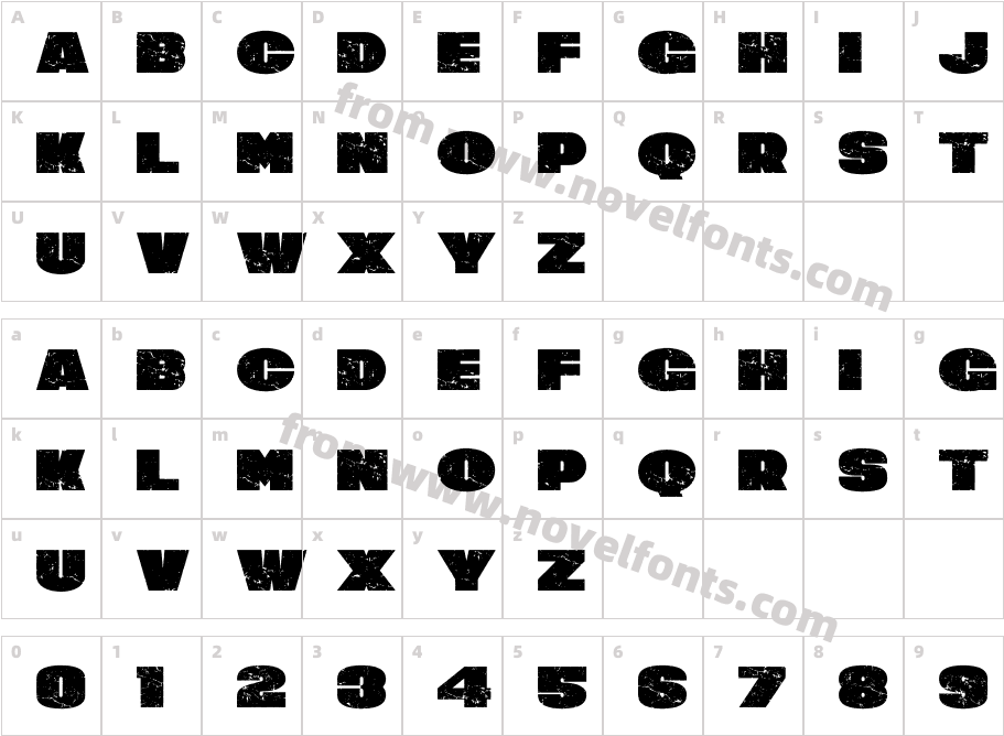 SlobDough-RegularStampCharacter Map