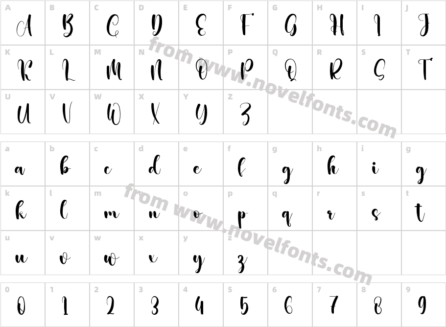 Sloping RegularCharacter Map