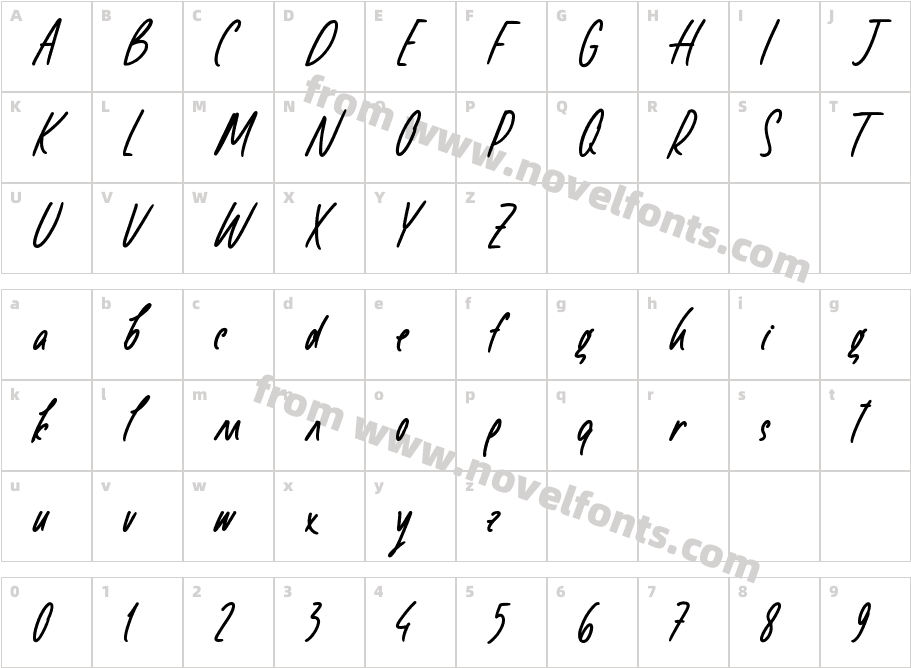 Smile Brightly RegularCharacter Map