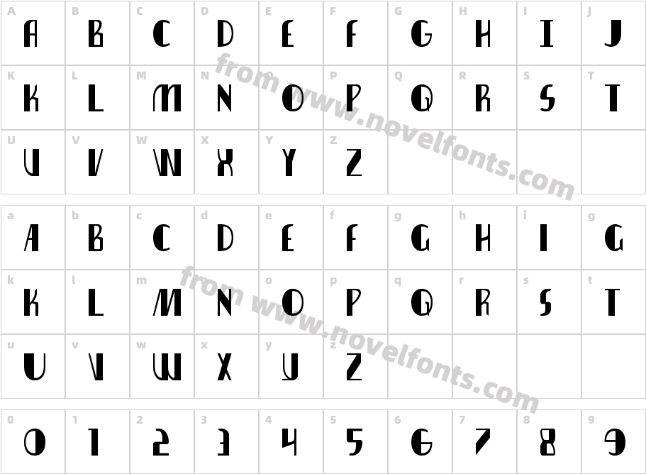 Nathan Brazil CondensedCharacter Map