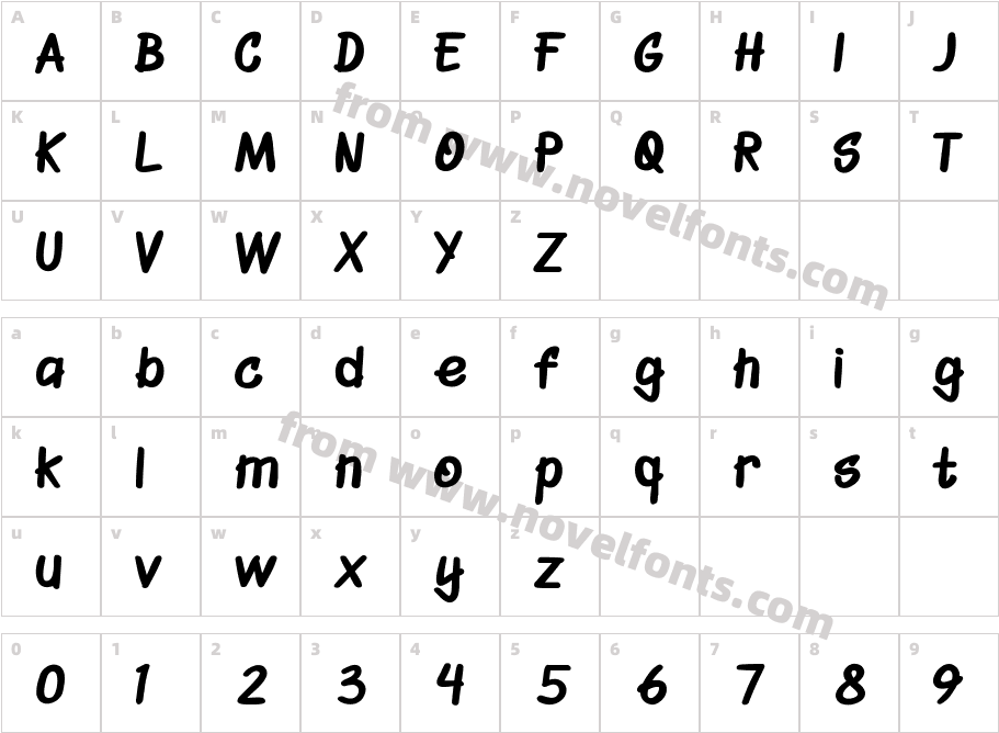 Snack Font RegularCharacter Map