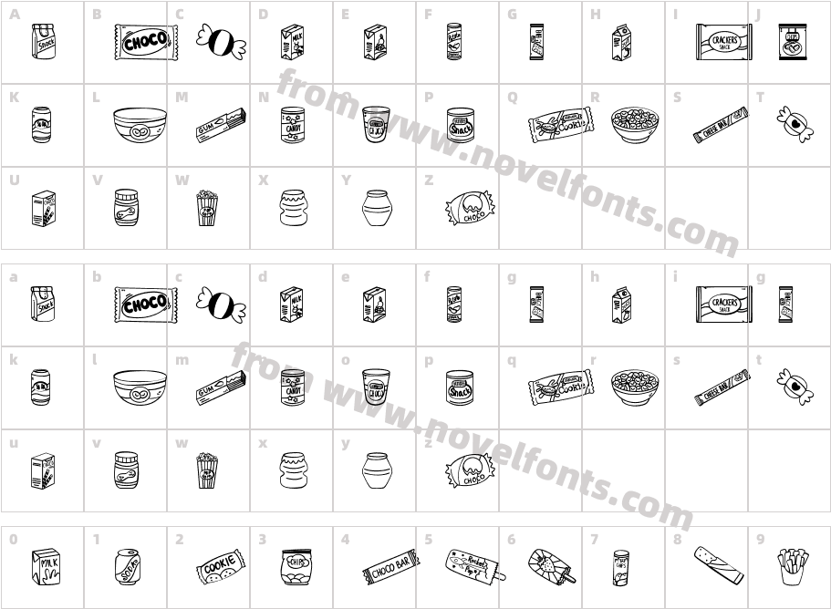 Snack RegularCharacter Map