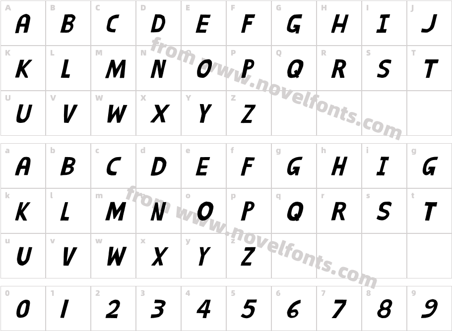 Snippers ItalicCharacter Map