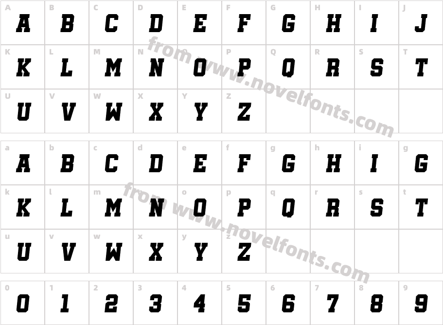 Soccer League ItalicCharacter Map