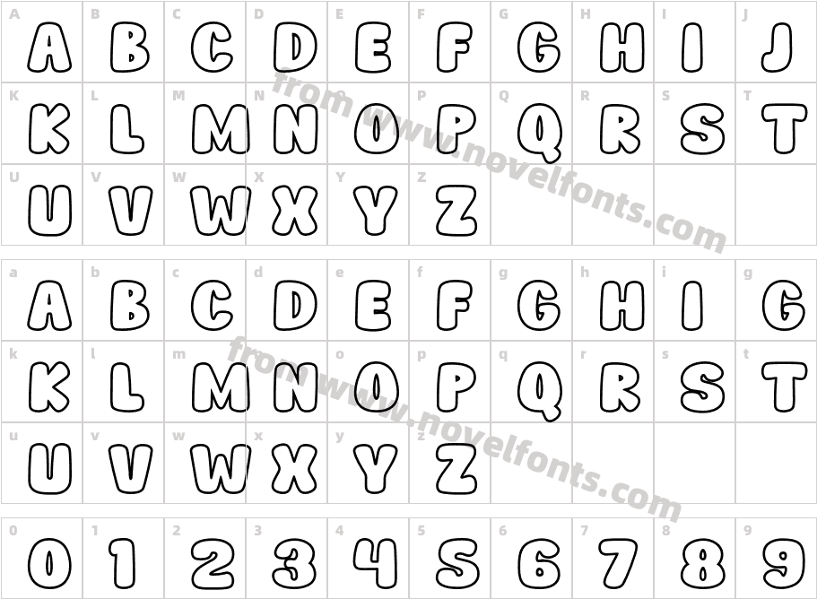 Solenza OutlineCharacter Map