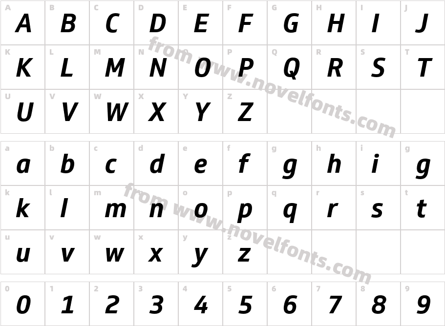 Soleto Trial Bold ItalicCharacter Map