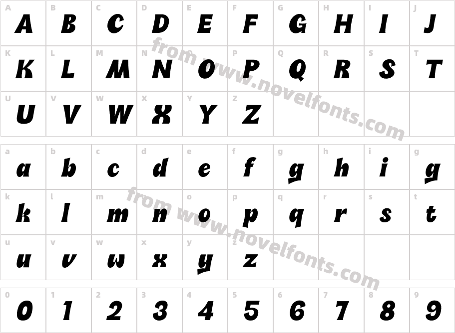 Soli Soleil Bold ItalicCharacter Map