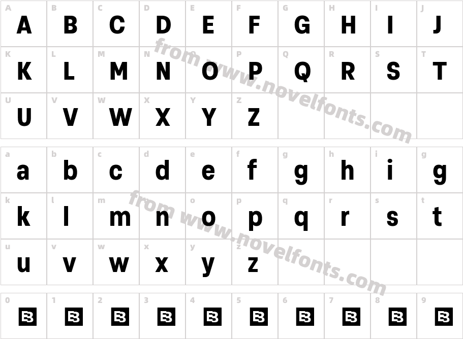 Soliden Trial Bold CondensedCharacter Map