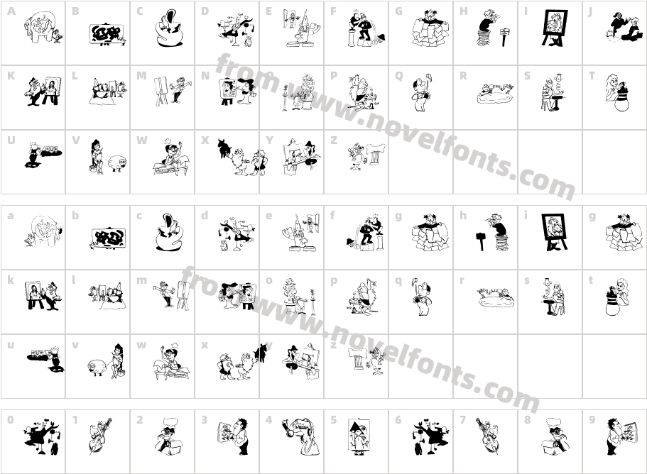 Some Artists OneCharacter Map