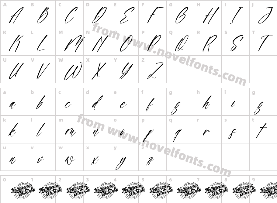 Sonesta DEMO VERSION ItalicCharacter Map