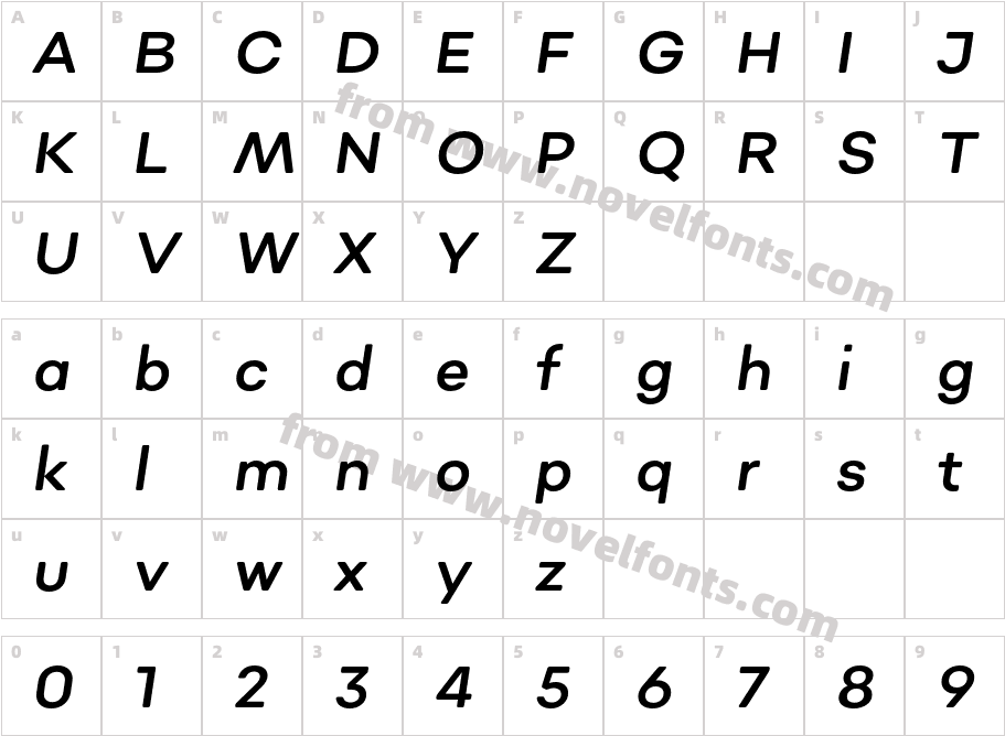 Sonny Vol2 ItalicCharacter Map
