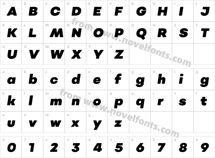 Sonny Vol2 Ultra Black ItalicCharacter Map