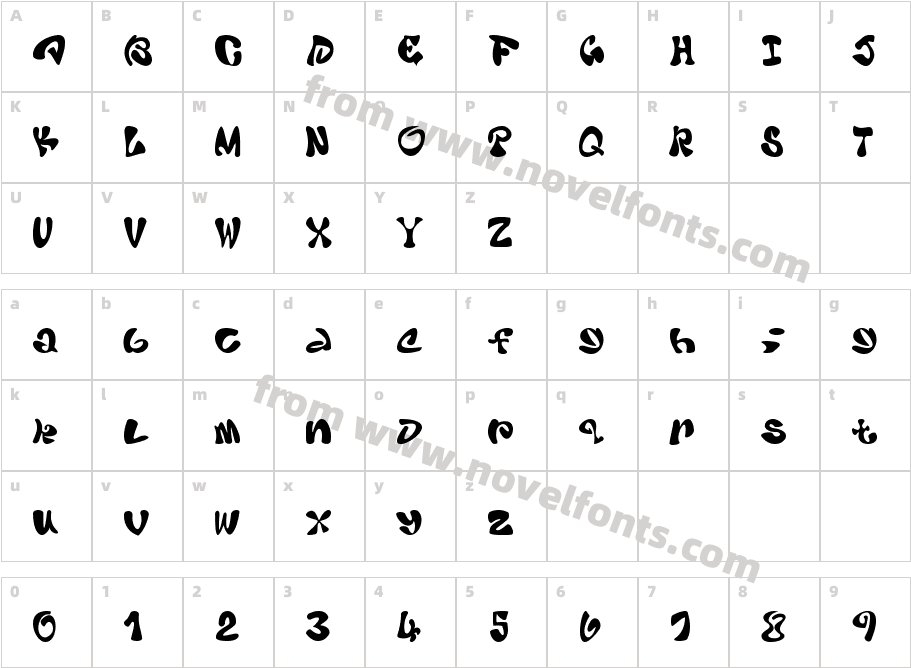 Sookiesooker Font DesignsCharacter Map