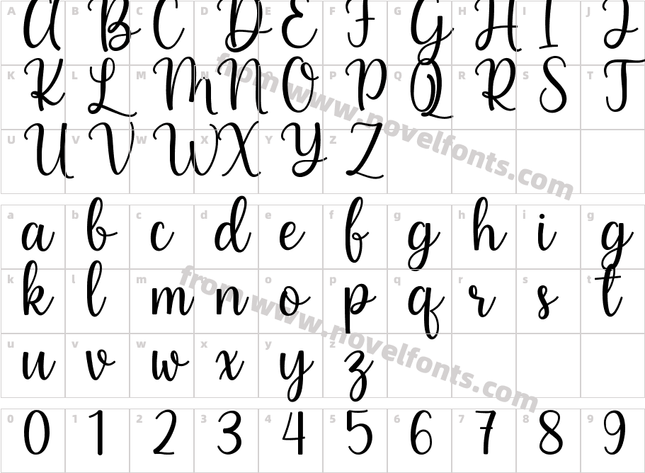 Soulful ScriptCharacter Map