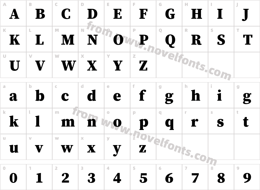 Source Serif 4 BlackCharacter Map