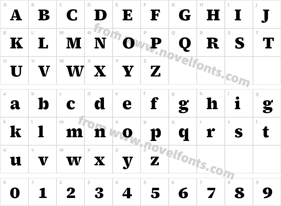 Source Serif 4 Caption BlackCharacter Map