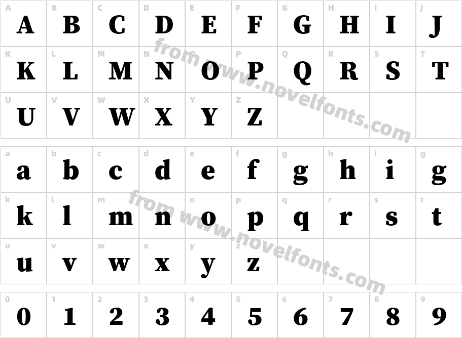 Source Serif Pro BlackCharacter Map