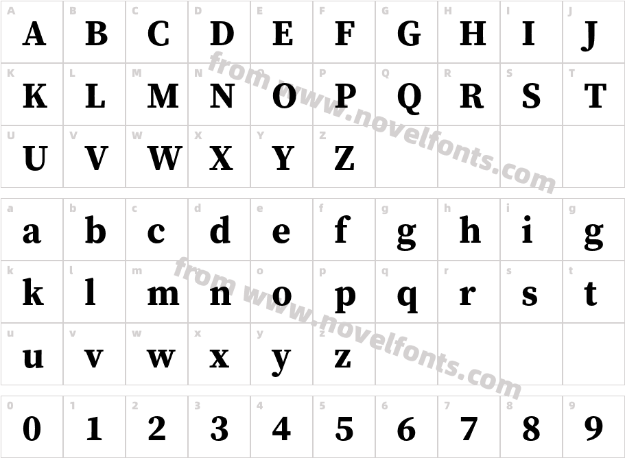 Source Serif Pro BoldCharacter Map