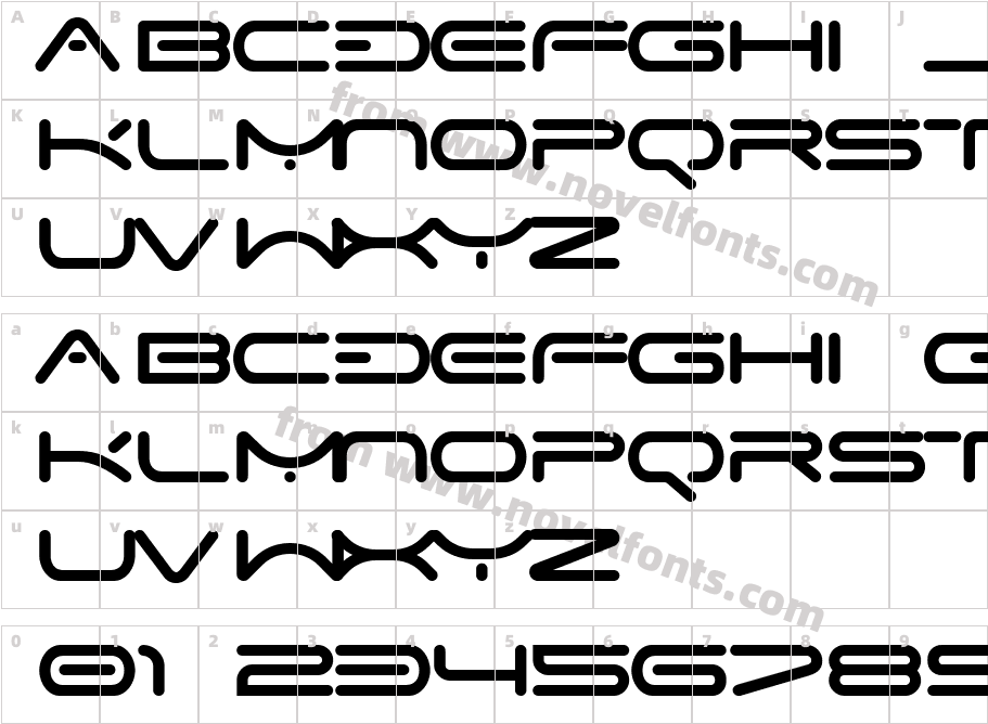 Space Speed Font RegularCharacter Map