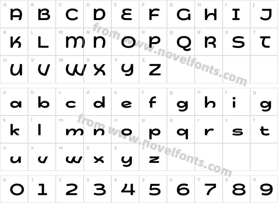 Sparko W05 BoldCharacter Map