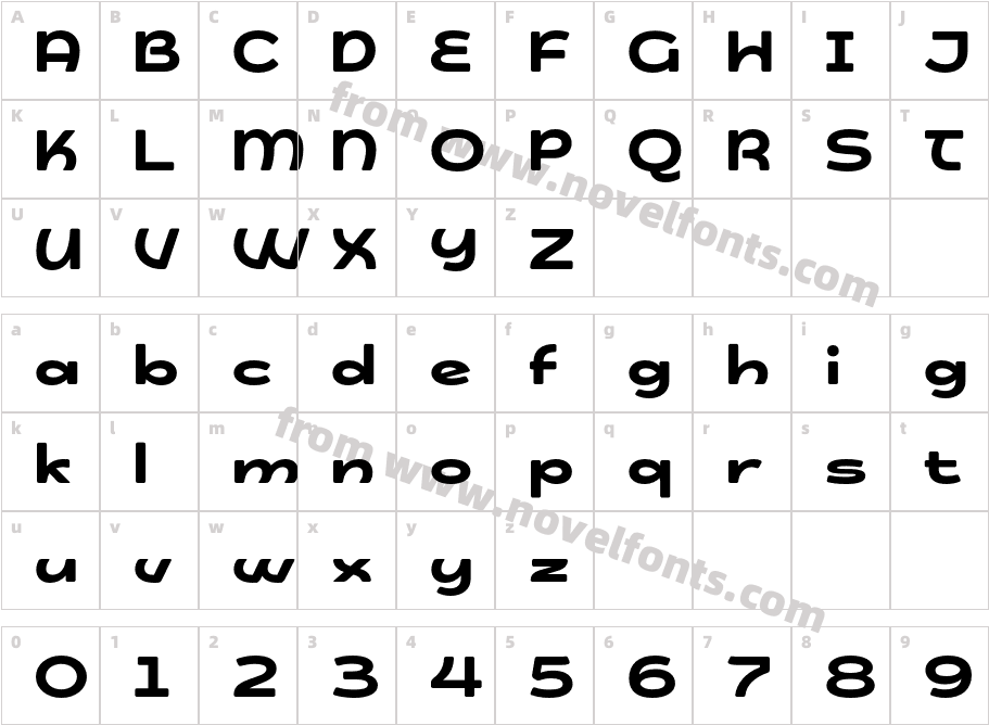 Sparko W05 Extra BoldCharacter Map