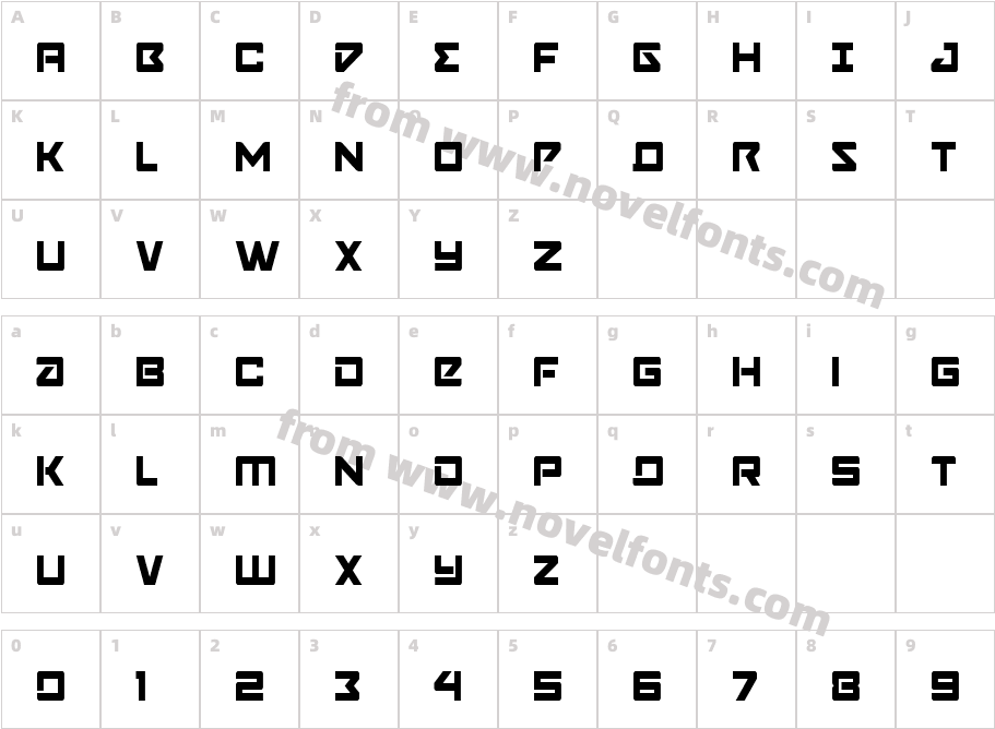 Navy Cadet CondensedCharacter Map