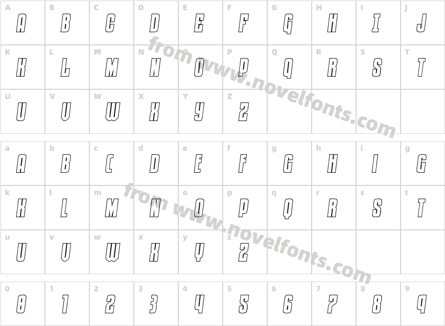 Special Agent Outline Semi ItalCharacter Map