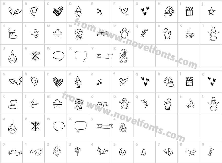 Special Winter DoodleCharacter Map