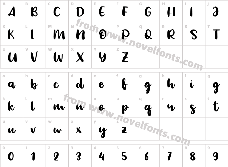 Special Winter ScriptCharacter Map