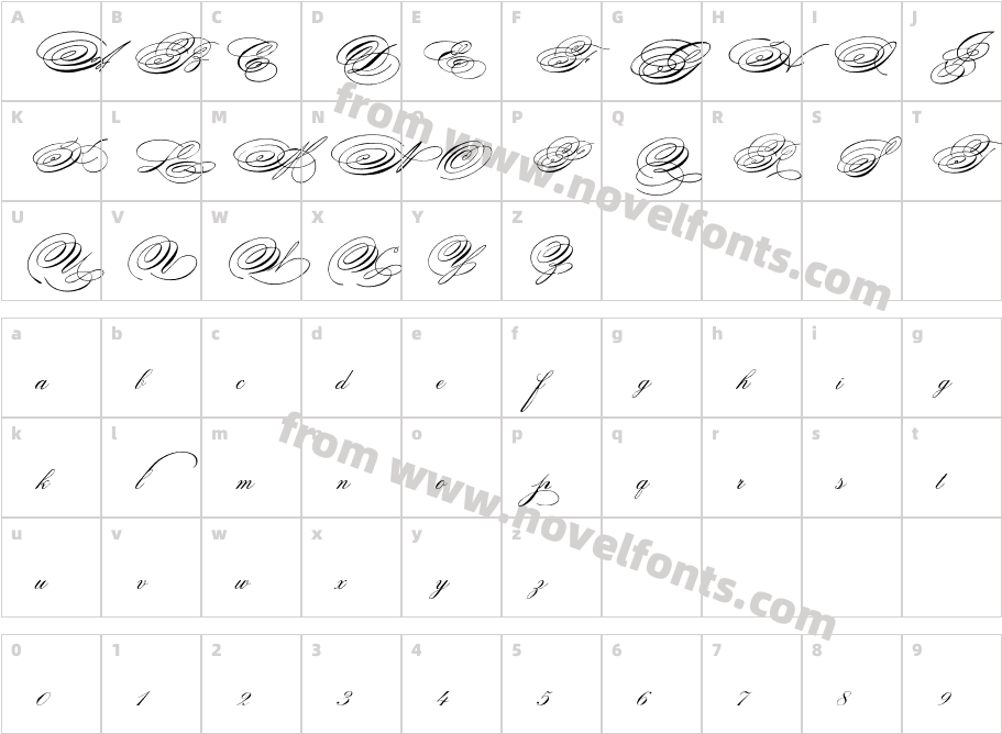 Spencerian Palmer Penmanship PROCharacter Map