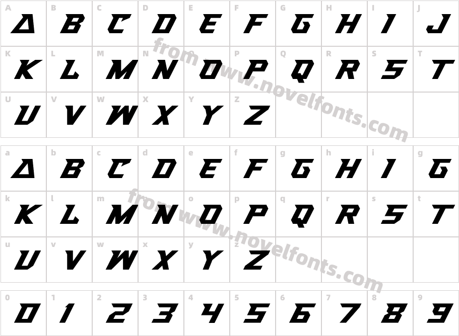 Sportesia RegularCharacter Map