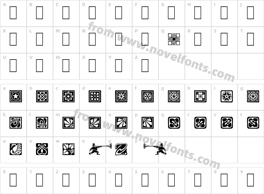 Square OrnamentsCharacter Map