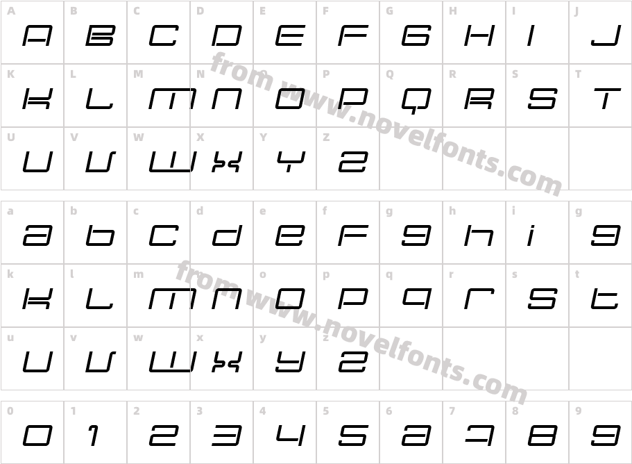 Nec plus ultra ItalicCharacter Map