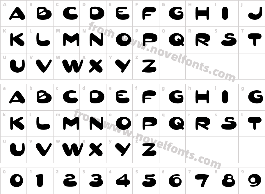 Squox BoldCharacter Map
