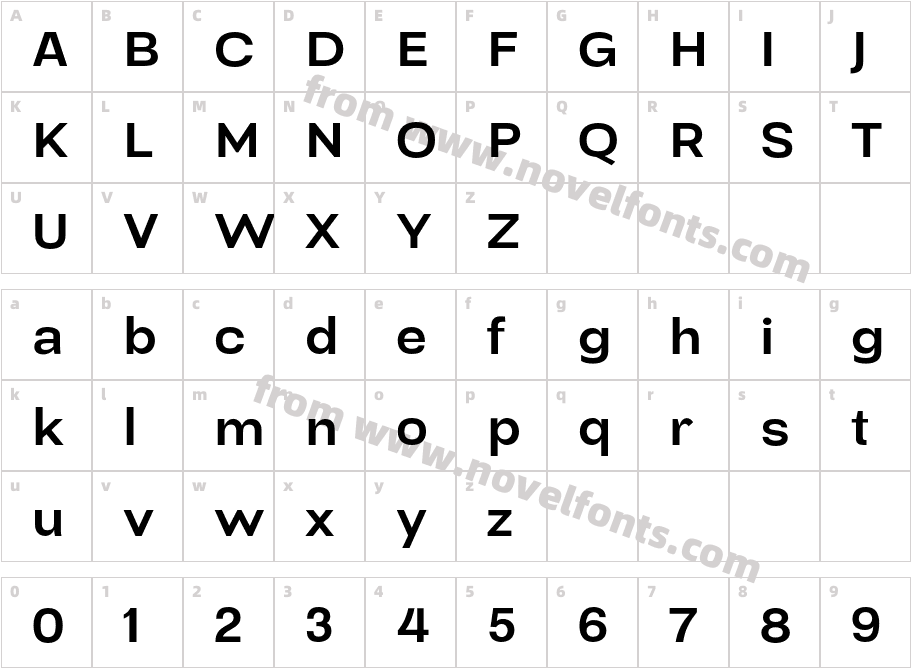 Sraben Grotesk BoldCharacter Map