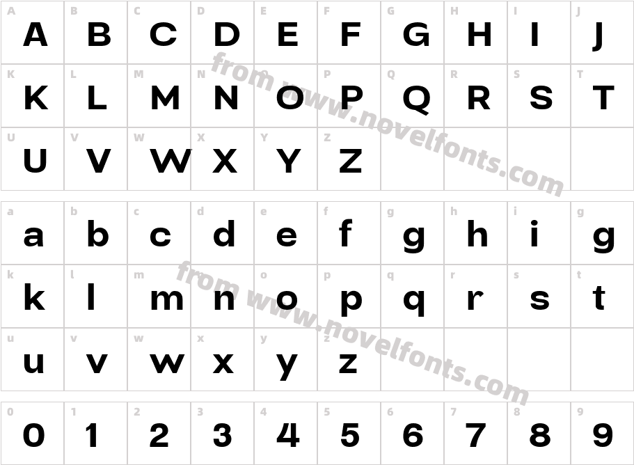 Sraben Grotesk Extra BoldCharacter Map