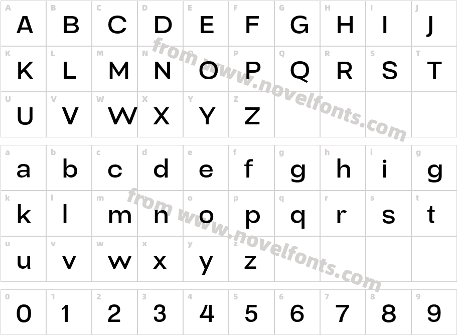 Sraben Grotesk SemiboldCharacter Map