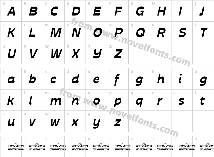 Stadio Now Trial Text Bold ItalicCharacter Map