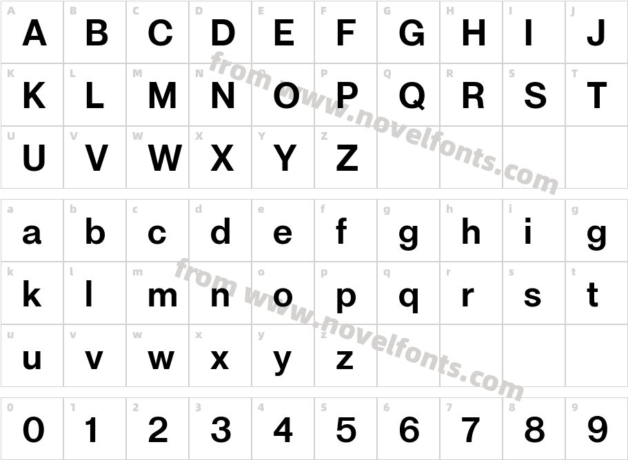 Standerd BoldCharacter Map