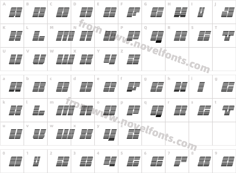 Star Nursery Gradient ItalicCharacter Map